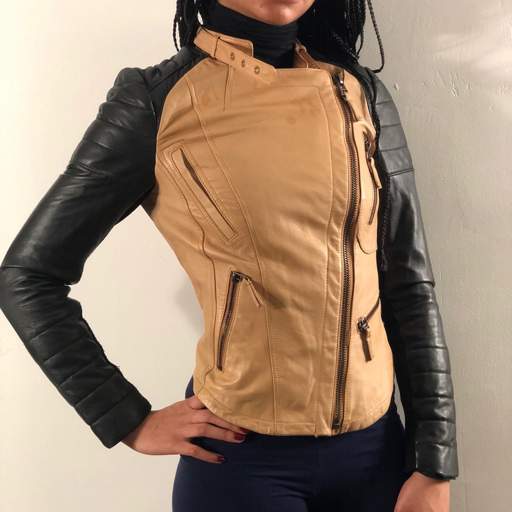 Zara Leather Dual Tone Jacket
